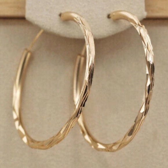 NEW 18k gold plated hoop earrings - Picture 2 of 4
